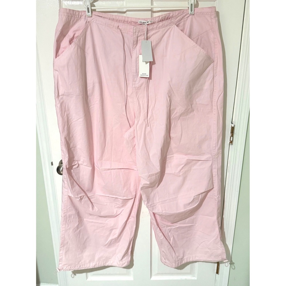 Good American Good Cargo Pants Pink Bubblegum GFD262TW Size 18 NWT